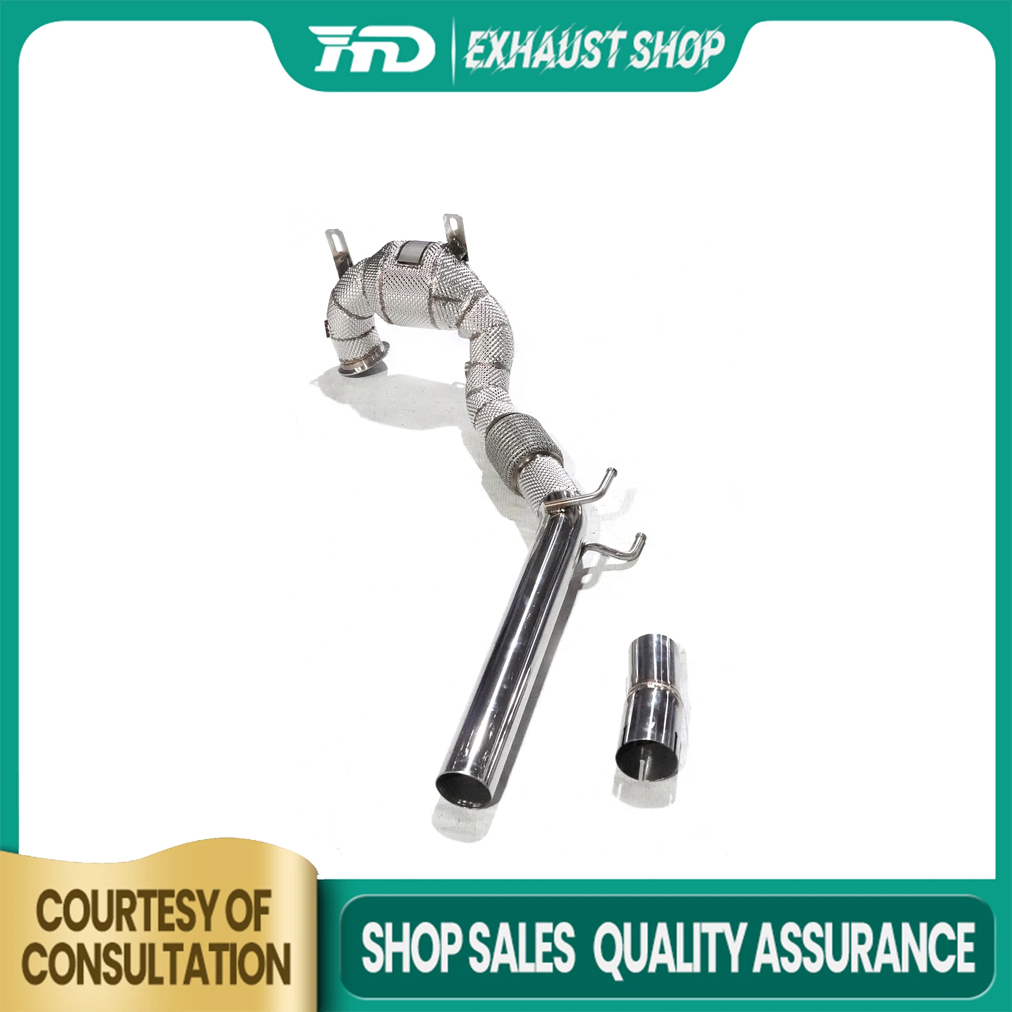 

Downpipe SS304 for VW T-ROC 1.5T with Heat shield Exhaust system High precision High quality Increased power