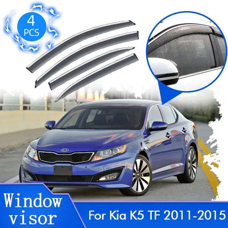 

For Kia K5 Optima TF 2011 2012 2013 2014 2015 Rain Sun Windowas Visors Deflector Awning Guard Cover Trim Protector Accessories