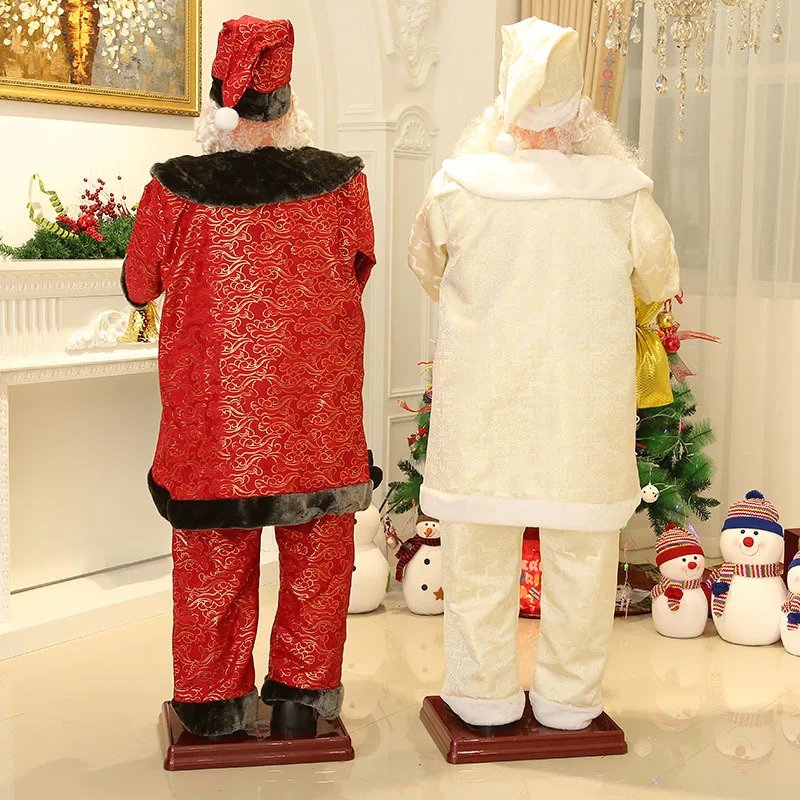 1.8m Santa Claus Playing Saxophone, Large Christmas Scene Display for Mall & Hotel Decoration