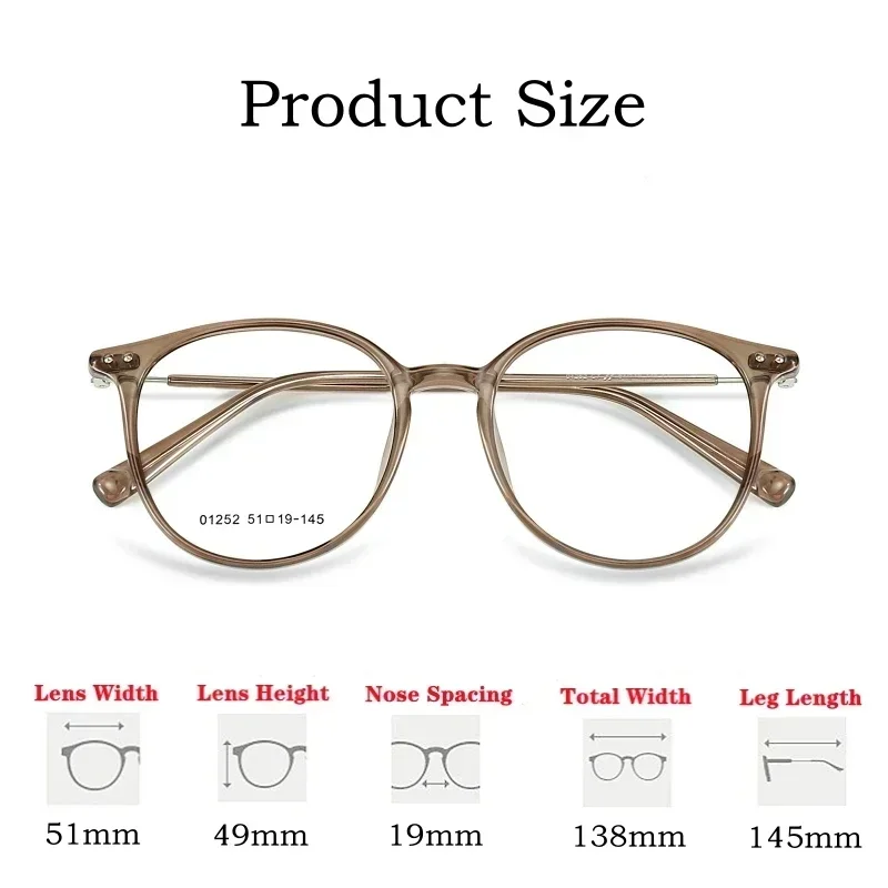 

Прозрачные круглые оптические очки в стиле ретро, оправа для близорукости, ультра-легкие модные украшения TR90, очки для мужчин и женщин 01252