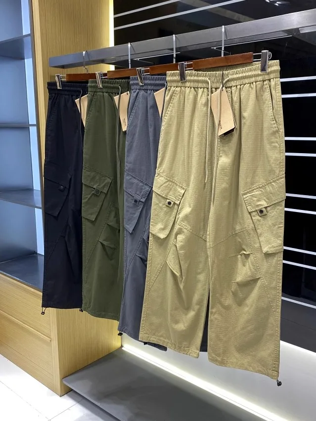 

Мужская уличная рабочая одежда в стиле ретро в американском стиле, повседневные брюки с прямыми штанинами и манжетами, модное осенне-зимнее новое поступление