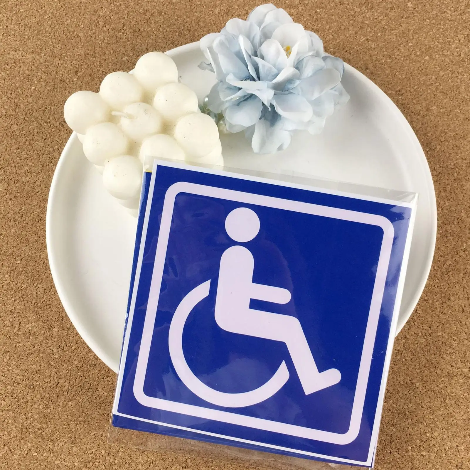 4Pcs Disabled Sign Disability Mobility Parking Car Sticker Decal for Auto Disability Mobility Car Parking Car Sticker Decal