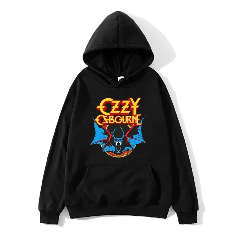 Ozzy Osbourne 2025, Hoodies für Herren, Vintage-Grafikdruck, langärmelig, Sweatshirts, weich, bequem, lockere Passform, Retro-Mode