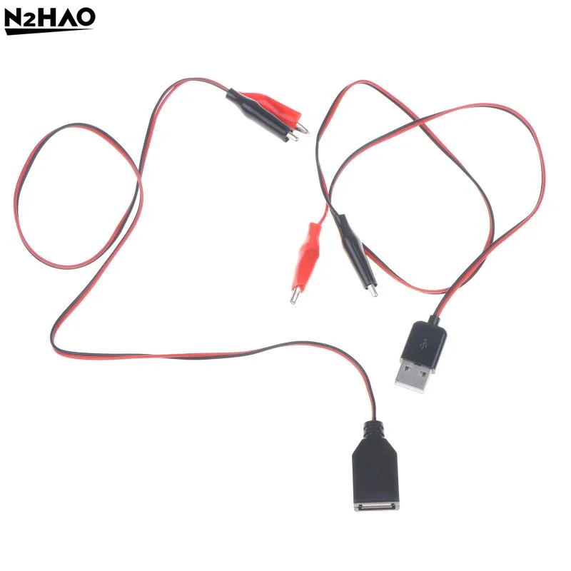 1pcs 55CM Alligator Test Clips Power Cable Clamp To USB Male And Female Socket Test Leads Connector Power Supply Adapter Wire
