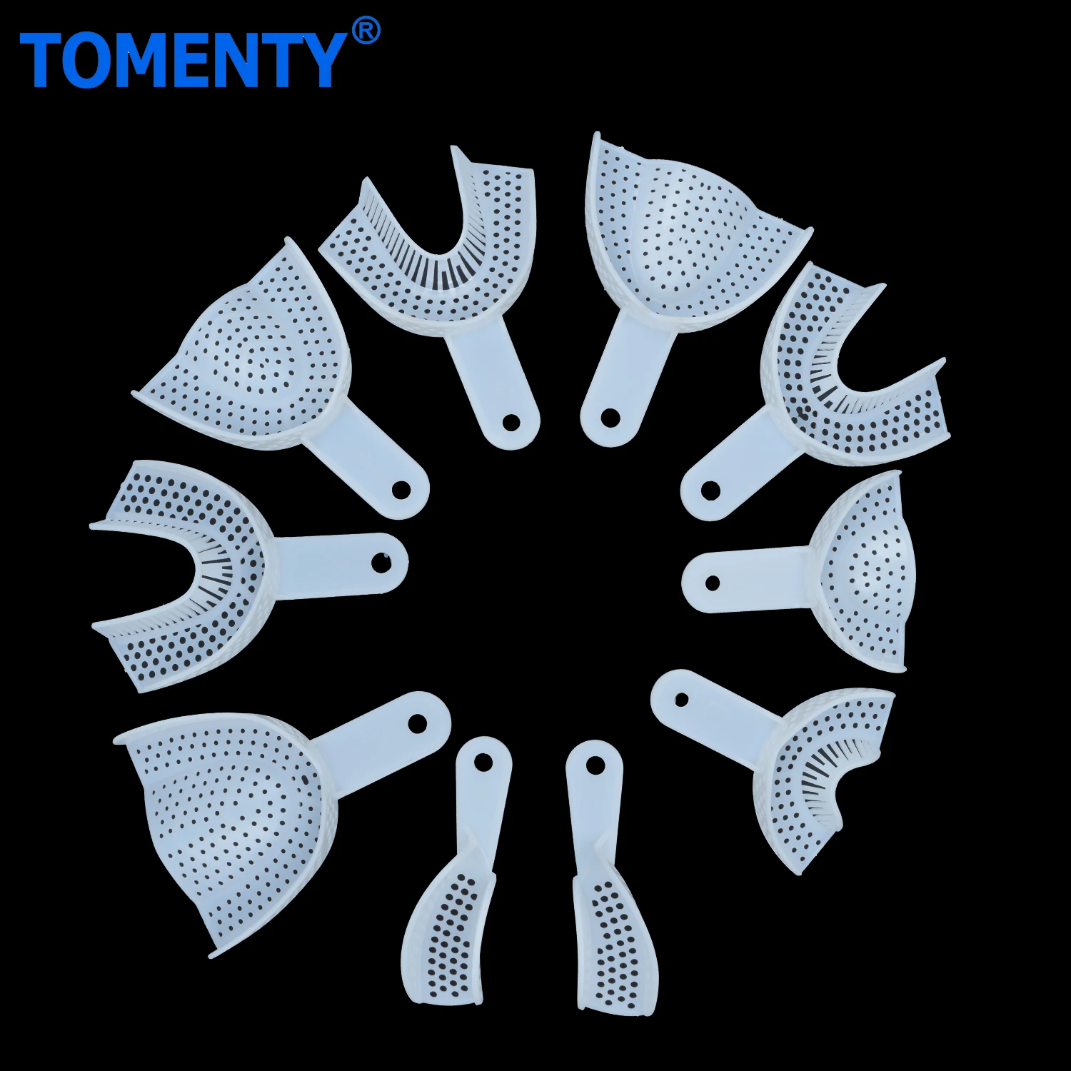 10/2pcs TOMENTY Dental Impression Plastic Trays Without Mesh Tray Dentist Tools Dentistry Lab Material Teeth Holder Trays