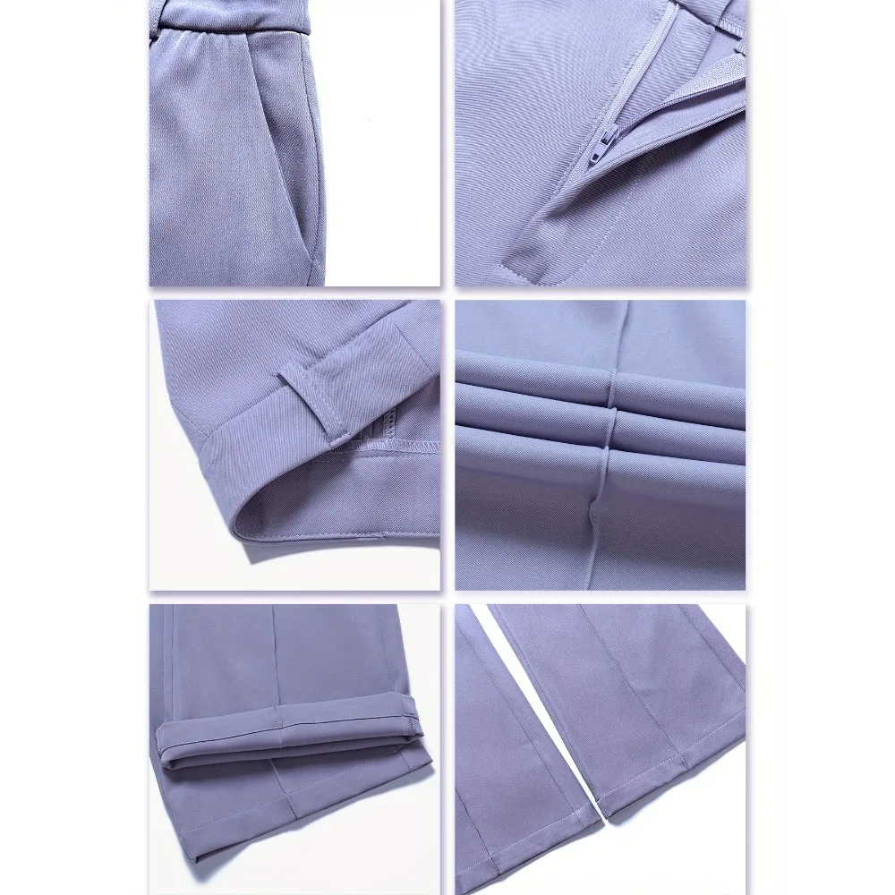 طقم بدلة نسائية أنيقة مصممة خصيصًا مع تصميم محفور الخصر، بما في ذلك معطف وبنطلون