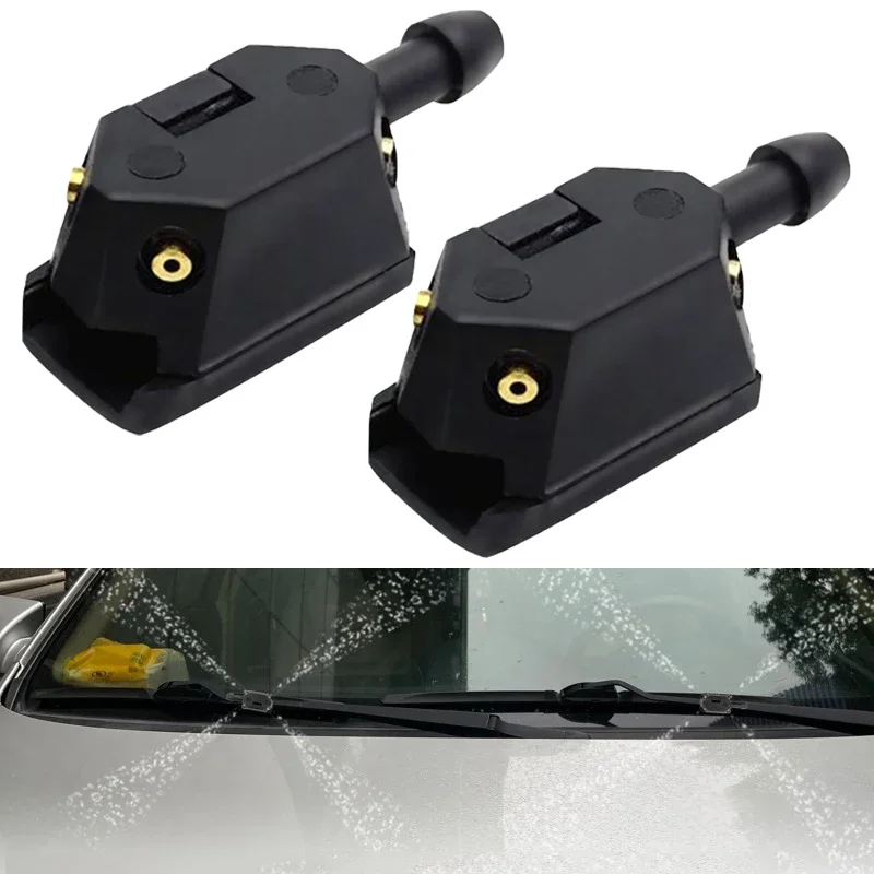 

1/2Pcs Universal Car Wash Nozzles Front Windscreen Washer Wiper Blade Water Spray Jets Nozzles Mounted Onto 8mm 9mm Arm Adjusted