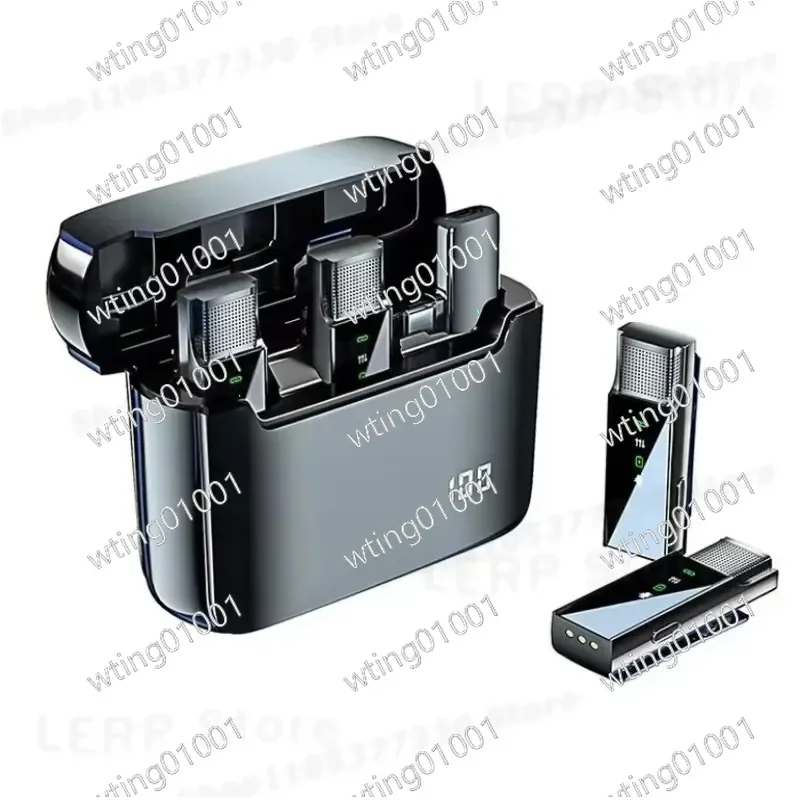 for Wireless Lapel Mic Type-C Noise Cancelling Live Streaming Outdoor Broadcasting Clear Audio Portable Clip-on Microphone