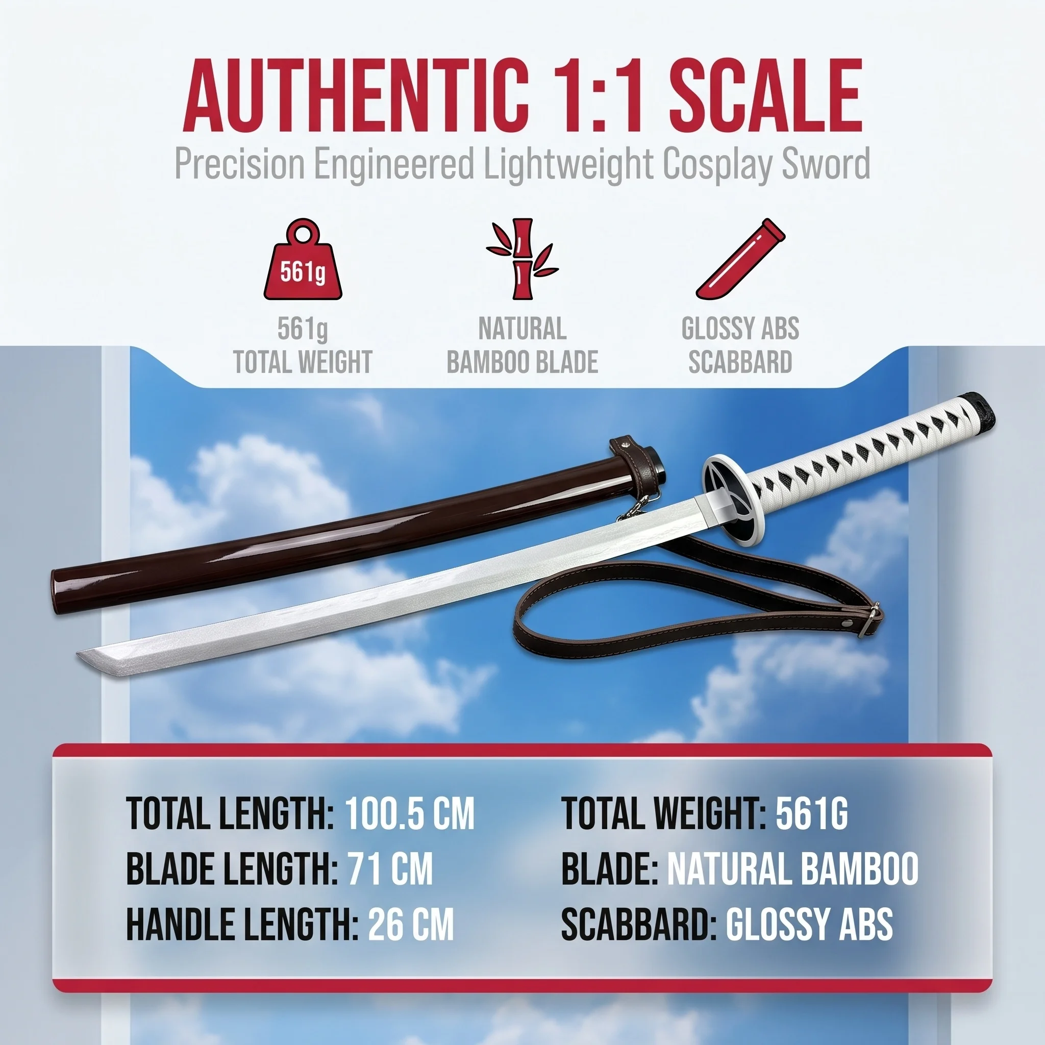 Katana de Madeira de 39 Polega - Cosplay Prop Display avaliação e preço