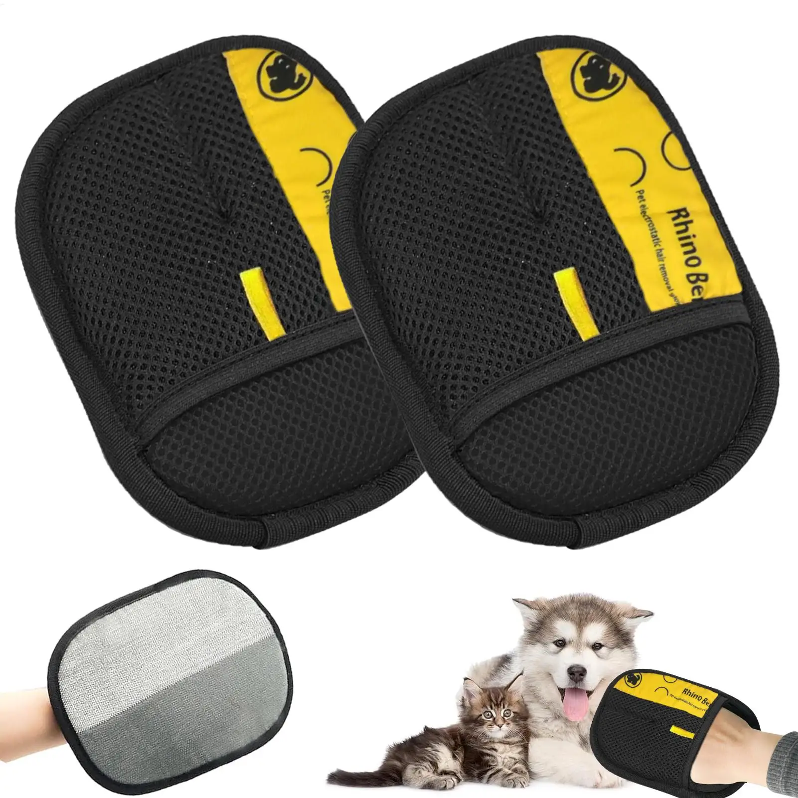 2pcs Cat Grooming Gloves Electrostatic Pet Hair Removal Brush for Cleaning Sofa Carpet clothes Double-sided Dog Clean Supplies
