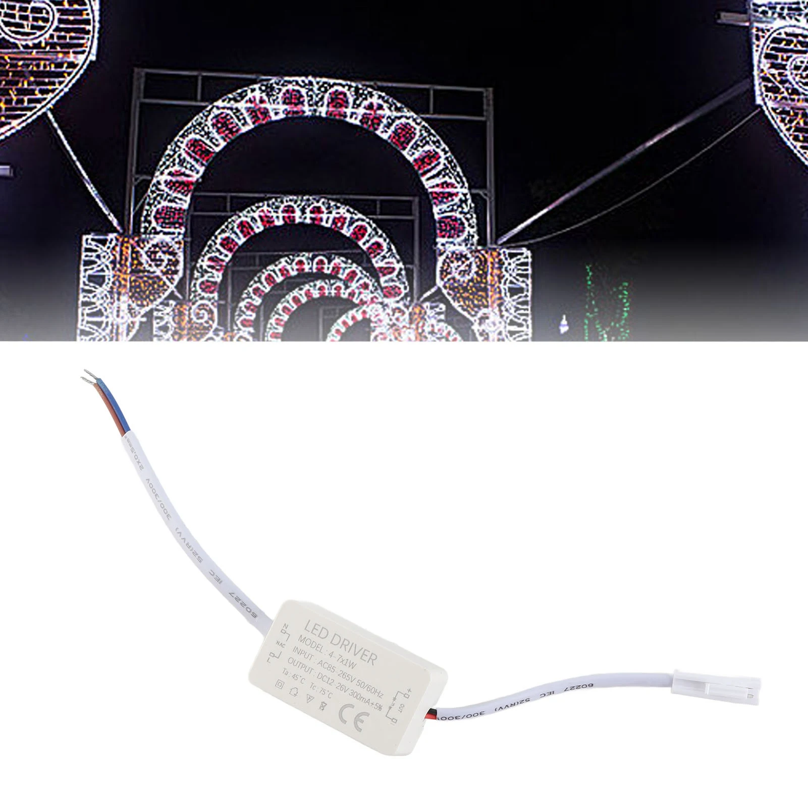 

4‑7X1W LED Driver Constant Current 300mA Input AC85‑265V Output DC12‑26V Power Supply Lighting Accessories