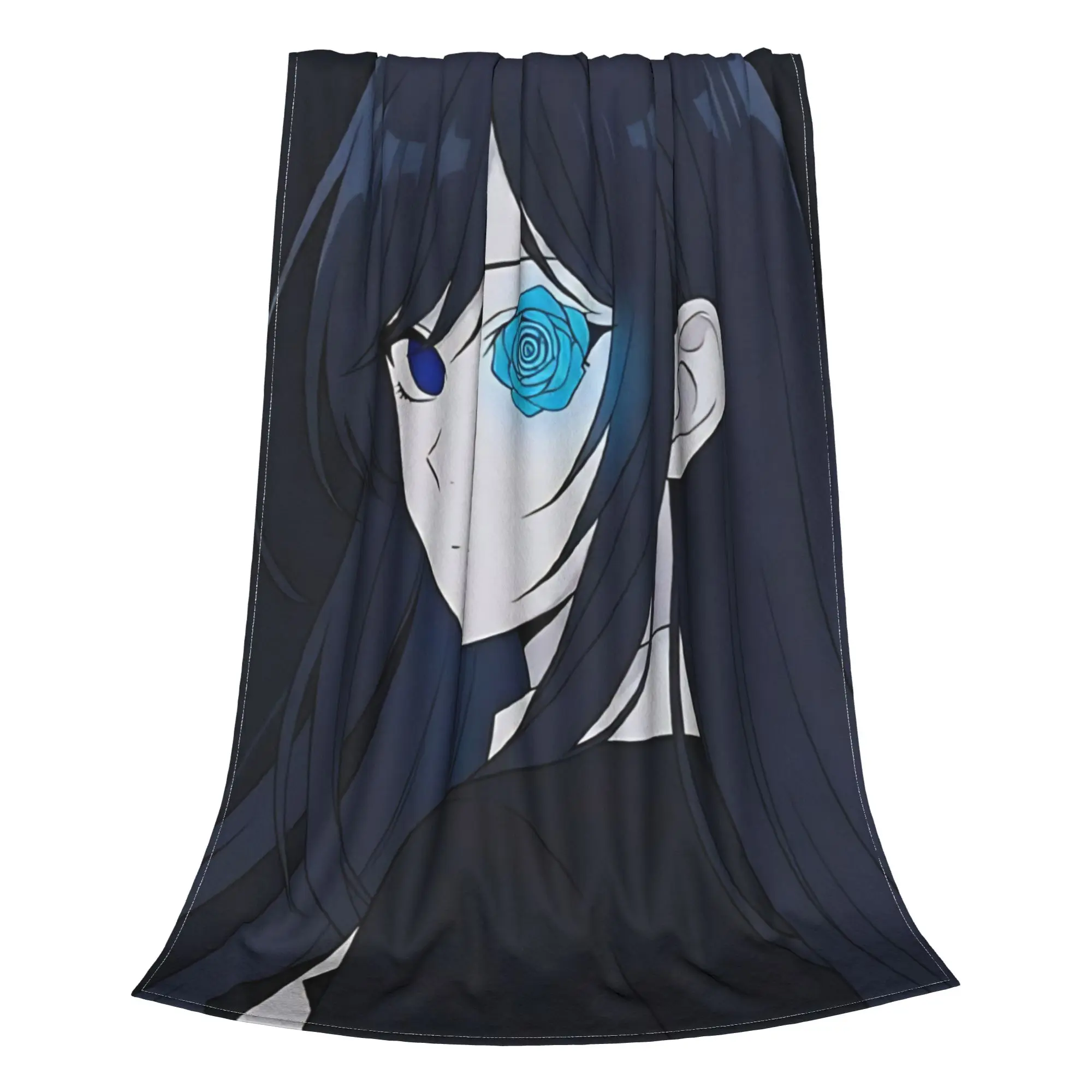 1PC Home Cutecore Dark Anime Vibe Ado Blanket Super Cosy Plush Home Living Room Sofa Halloween