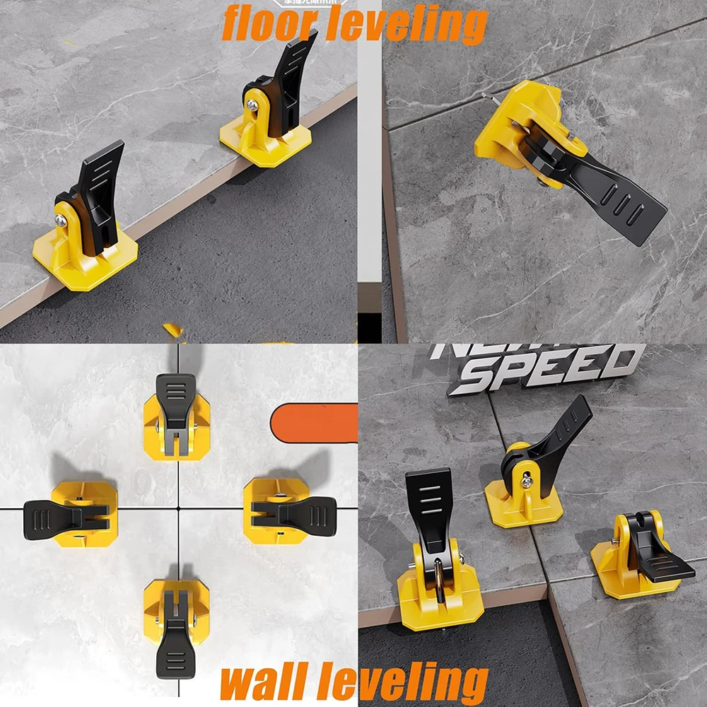 50Pcs Floor Tile Leveling System Clips Spacers for Porcelain Ceramic Tile Laying Wall Fixing Construction Tools Leveler Kit