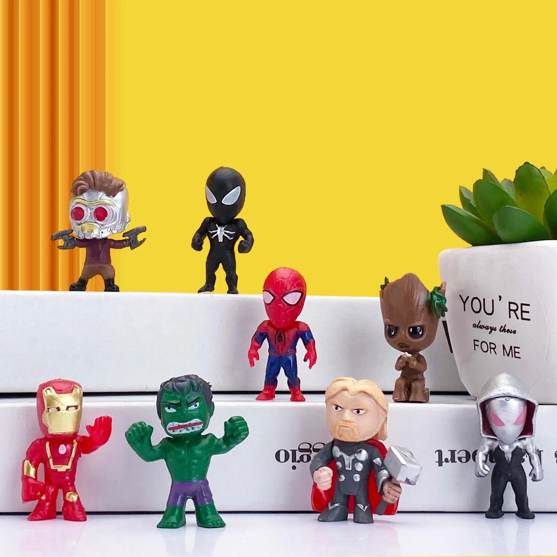 6-26Pcs/Sets Disney Avengers Anime SuperHeros Spiderman Captain America Iron Man Hulk Thor Action Figure Kids Toy Birthday Gifts