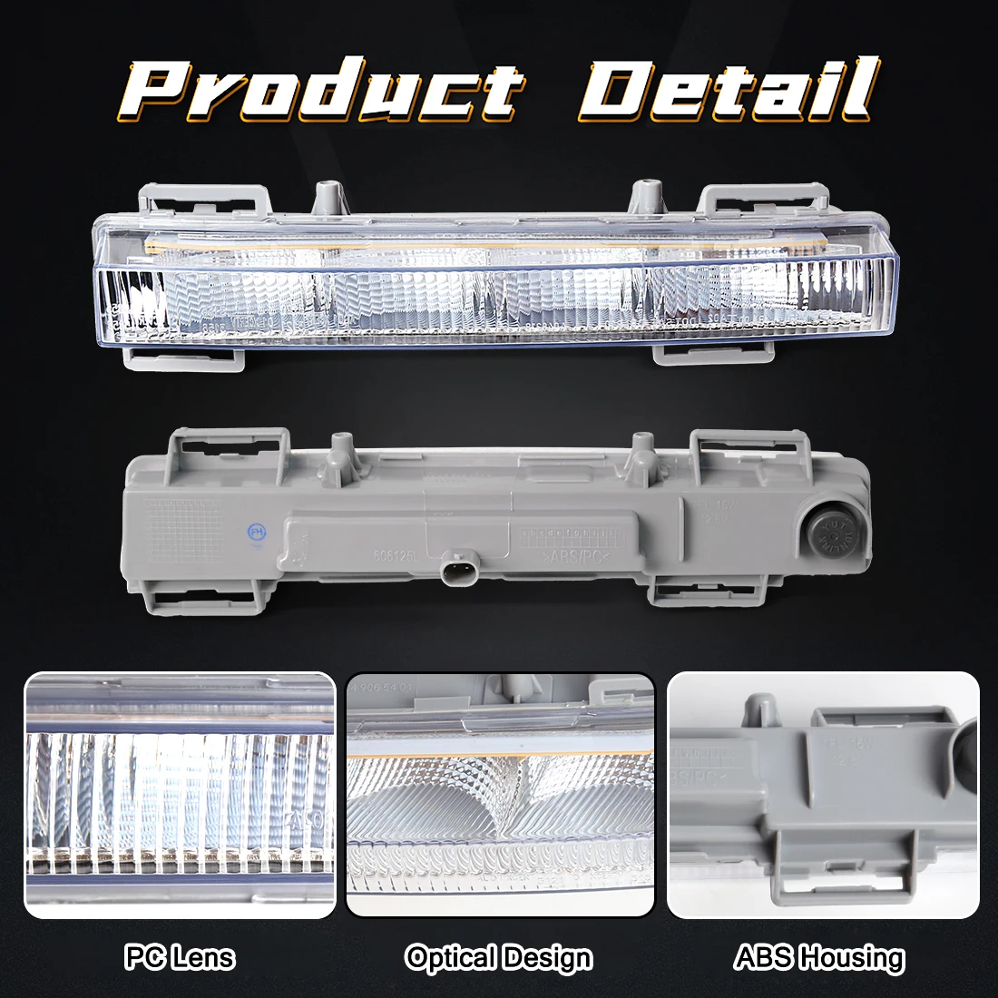 2pcs Daytime Running Light For Mercedes Benz W166 ML350 ML400 X204 GLK350 DRL Headlight Driving Fog Lamp 2049065401 2049065501 view 3