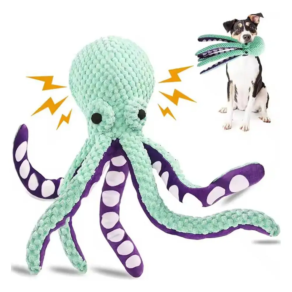 Peluche per animali domestici di alta qualità giocattolo per cani stridulo polpo di peluche per interni adatto per cani di grossa taglia giocattolo interattivo per animali domestici Q2l1