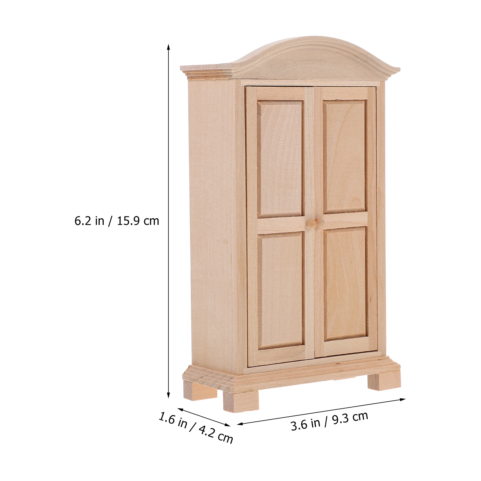 Dollhouse Miniature Wooden Wardrobe Model Double Door Closet Furniture Accessories For Dolls House Decor Kids Play House Toys