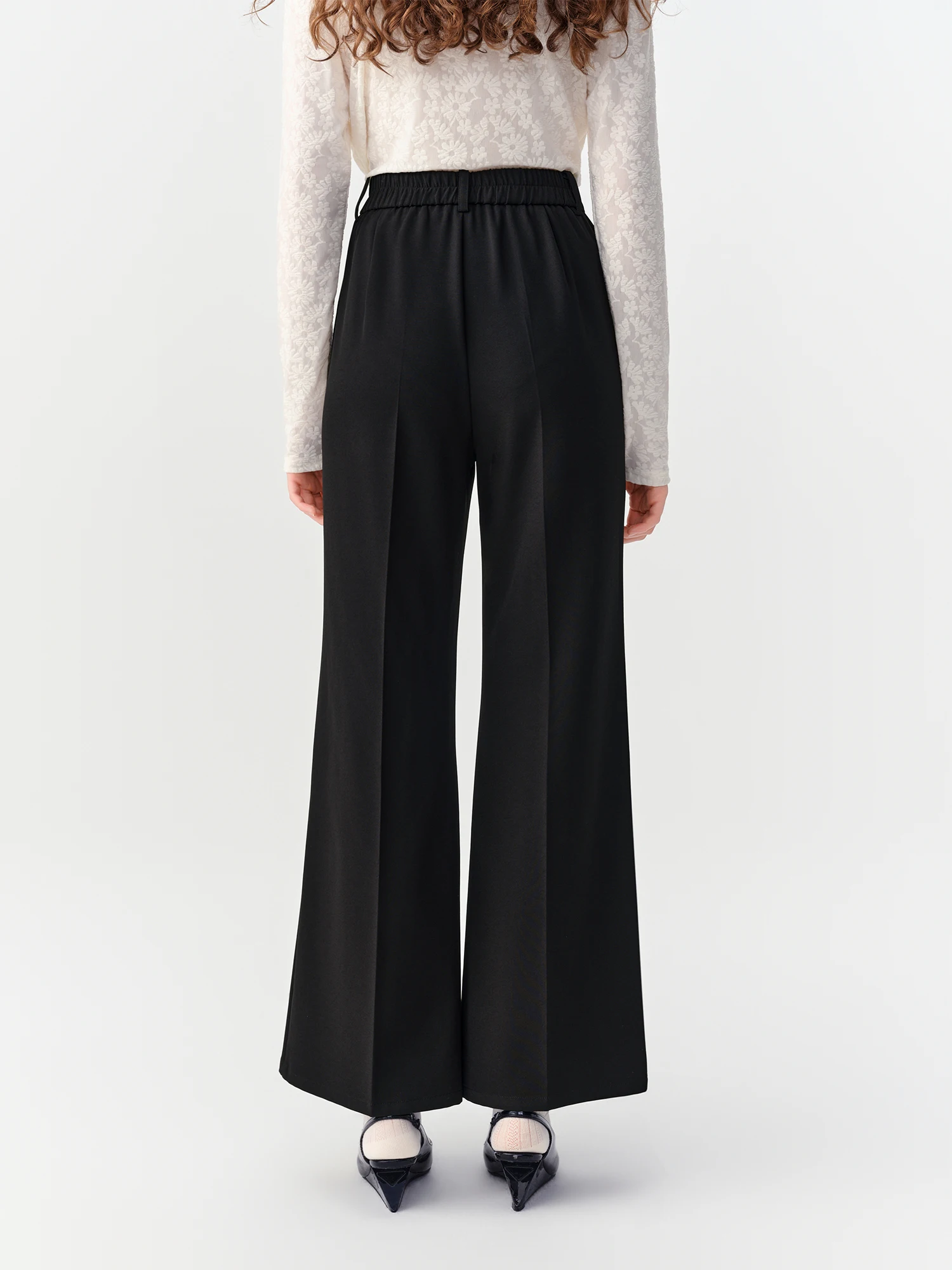 DUSHU New 2026 Fall Women's High Waist Stretch Cropped Flare Pants, Slim Fit 7/8 Length Trousers for Office & Everyday Chic