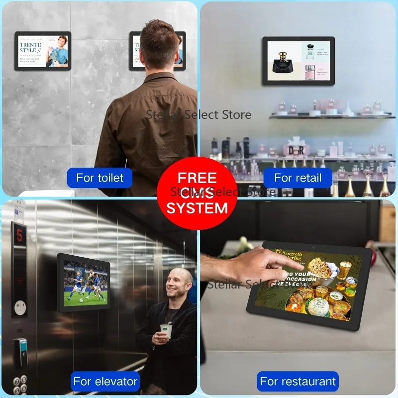 WF1028T Wall Mount 10.1 Inch Rockchip LCD Panel Capacitive Touch IPS Screen 11 Tablet PC with RJ45 POE New Elevator Ads