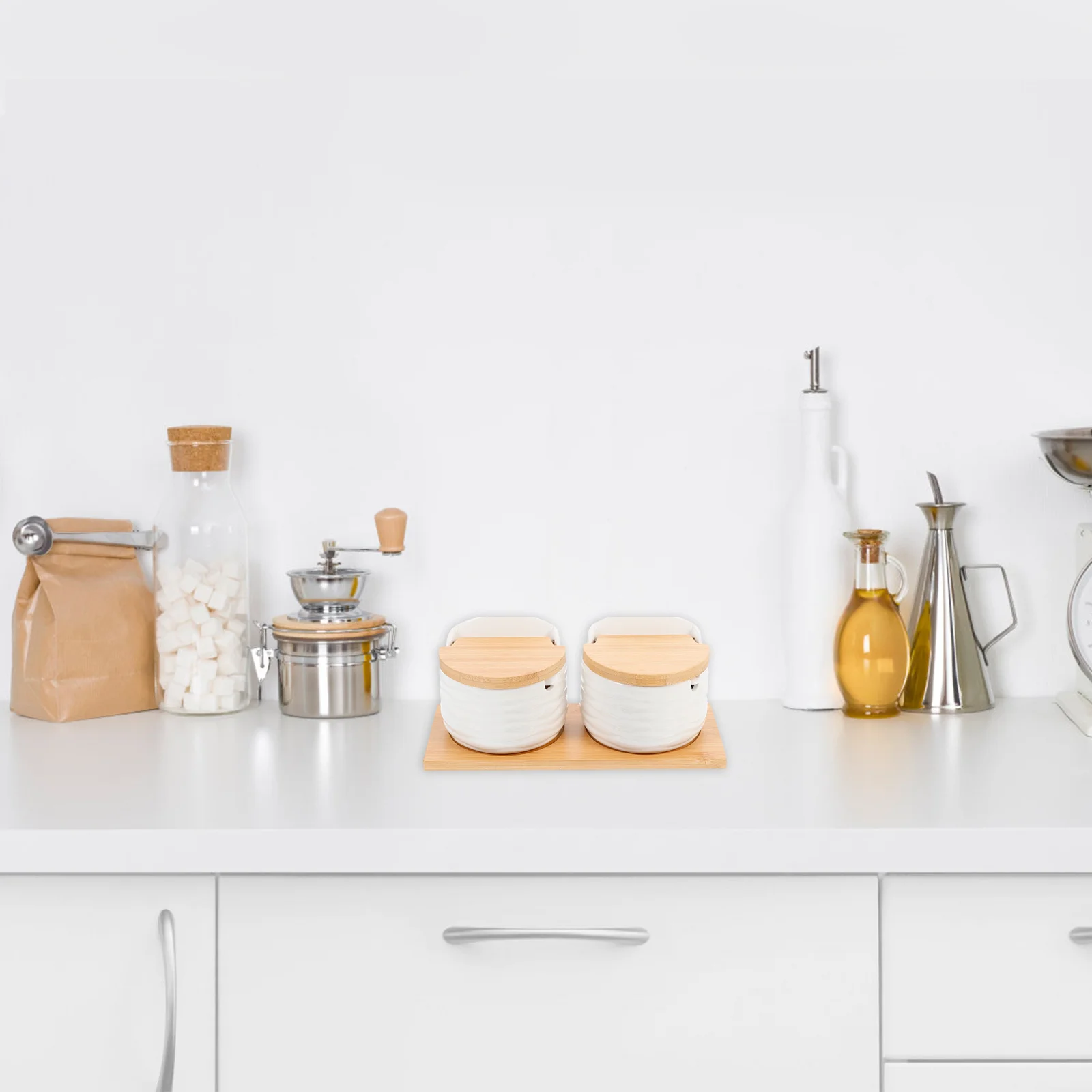 

1Set Ceramic Kitchen Spice Jars Condiment Containers Seasoning Storage Pots Easy Clean Large Capacity Cooking Helper