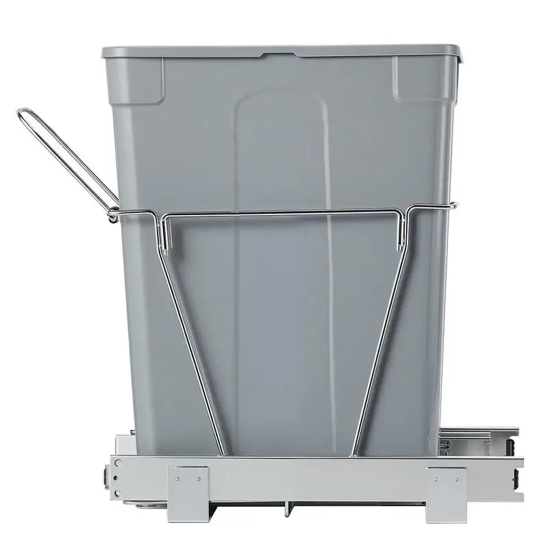 

Sliding Waste Bin 35 QT For Kitchen Cabinets Sink Under Counter Heavy Duty Metal Full Extension Rail System Integrated Handle Undermount Pull Out Design Space Saving Garbage Recycling Container 14.3 x 10.5 x 19.3 Inches