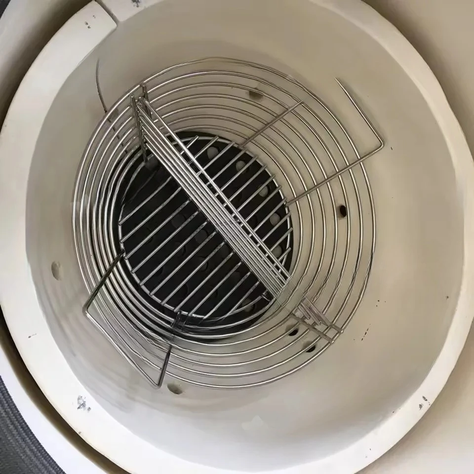 Stainless Steel Charcoal Basket for BBQ Grill, Carbon Basket with Partition Plate Outdoor Barbecue Leak Proof Net Ash Catcher