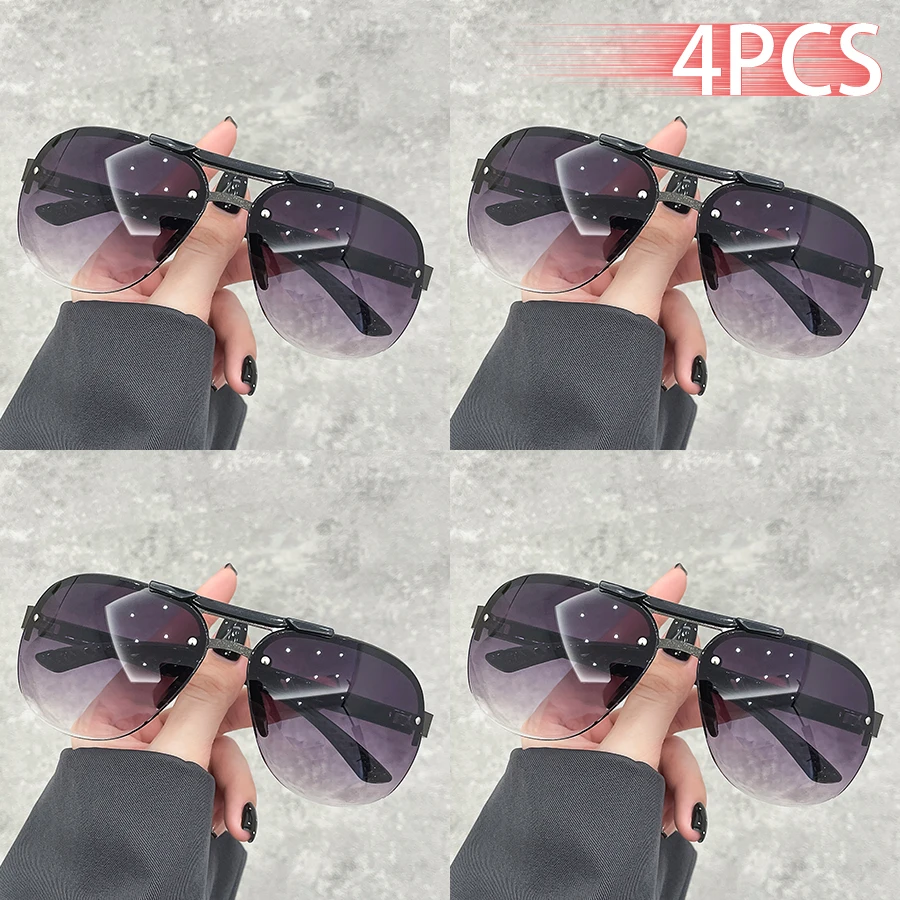 

4 шт. винтажные солнцезащитные очки-пилоты для мужчин и женщин, модные очки, градиентные линзы, рыбалка, вождение, роскошный бренд, дизайнер