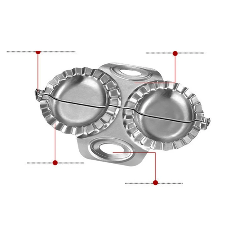 Stainless Steel Dumpling Mould Double-Headed Dumpling Maker Household Dumplings Maker Jiaozi Making Tools