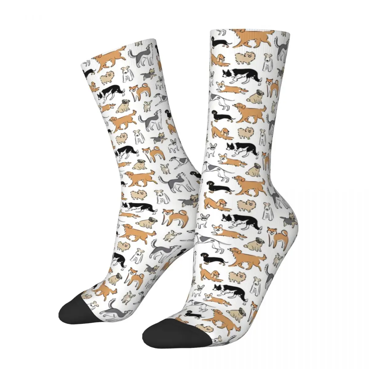 Fun Dachshund Dog Socks Male Mens Women Autumn Stockings Polyester