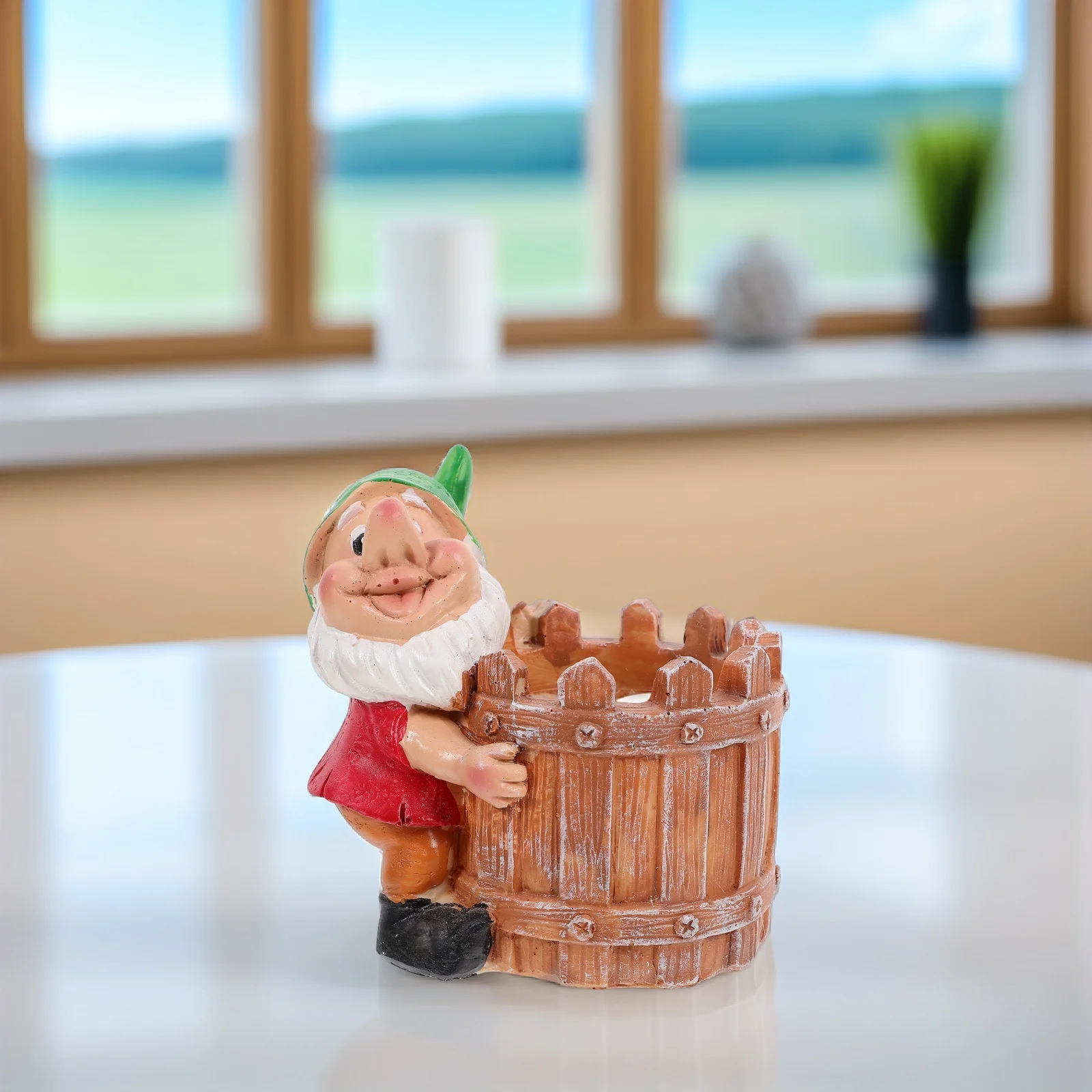 

Gnome Succulent Resin Flower Pot Cute Decorative Garden Planter Indoor Outdoor Miniature Plant Container for Home