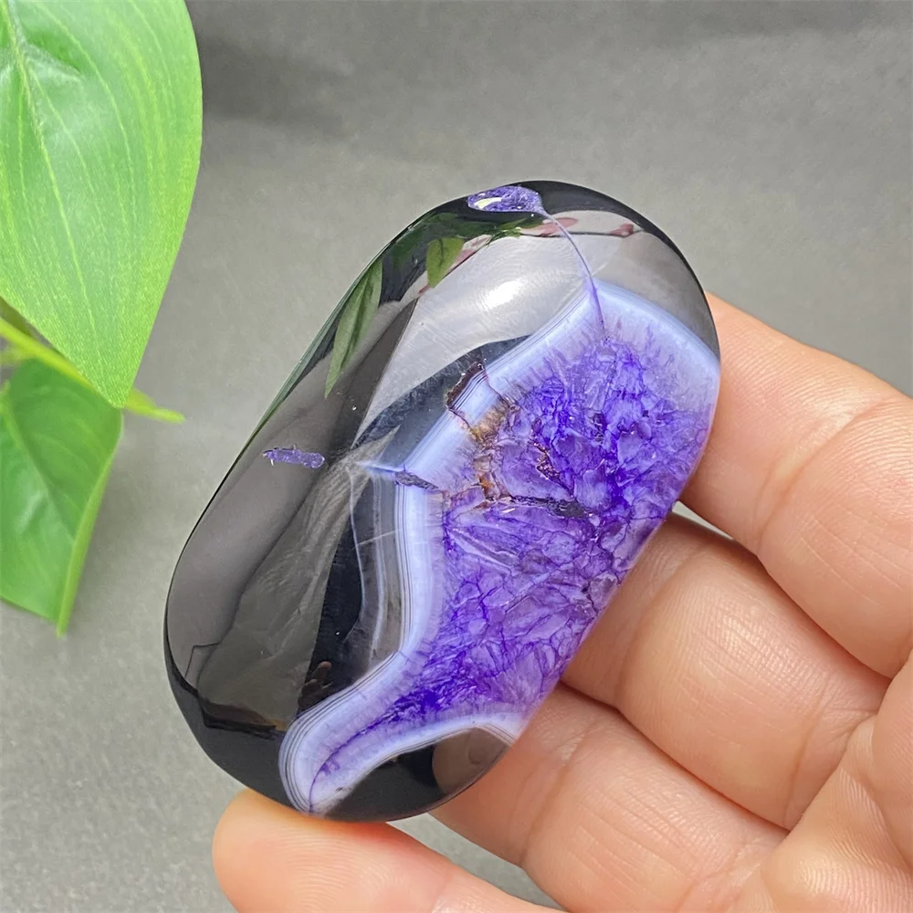 Natural Purple Agate Palm And Heart Shape Hand Polished Spiritual Ornaments Home Decoration Holiday Gifts