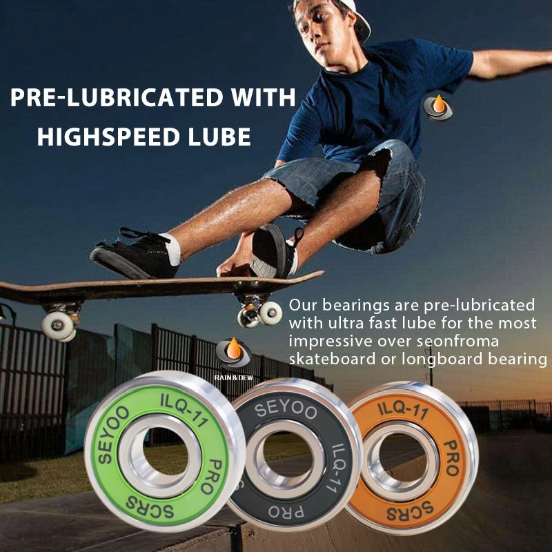 8 Stück 608 2rs ILQ-11 8x22x7 Skateboard-Lager, 608 Lager & Kugellager für Inline-Skates, Lager für Skates & Scooter – Detail 1