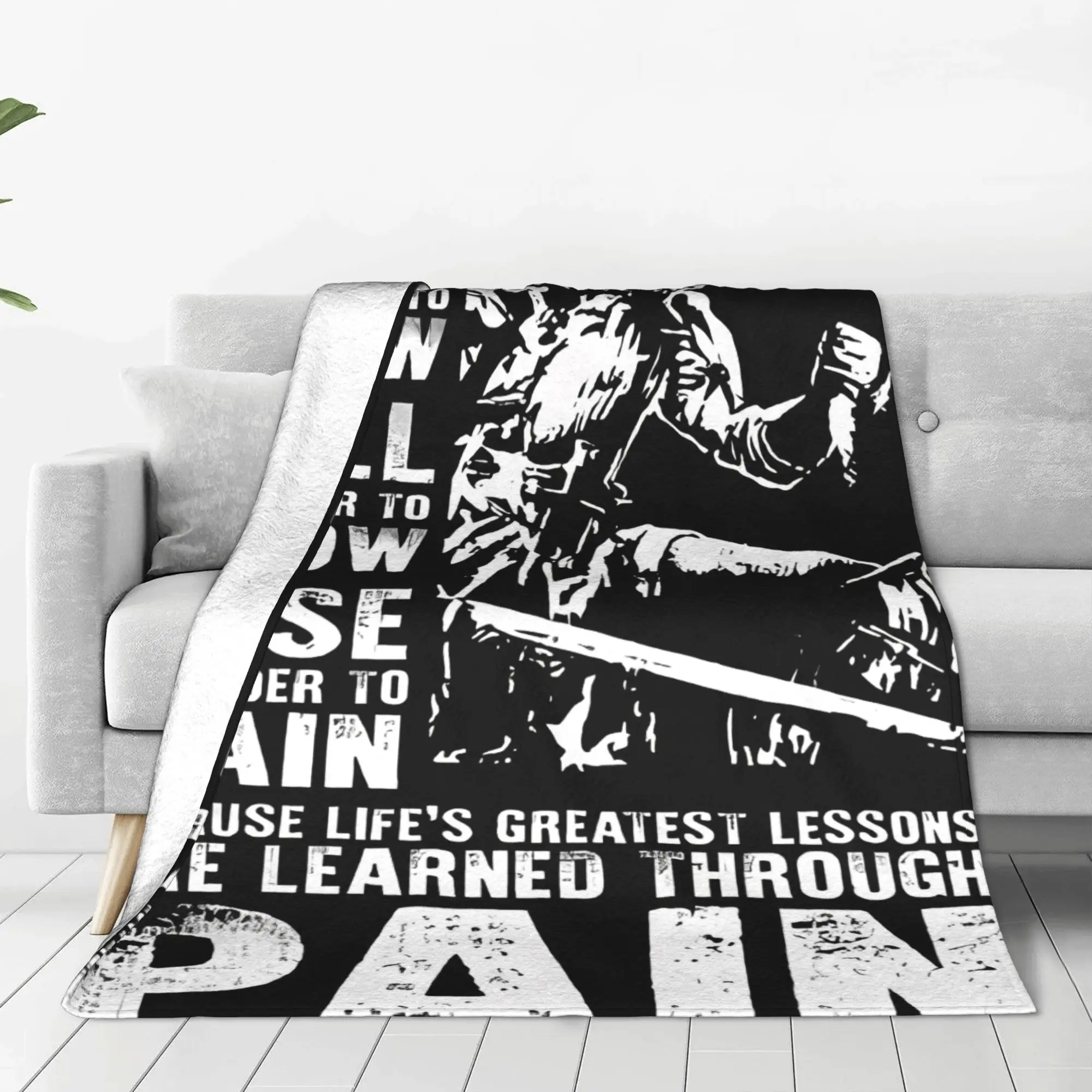 1PC Home Cute Room Decor Lessons Are Learned Through Pain Blanket Throw Blanket DDark Souls Novelty Warm Blanket All Season