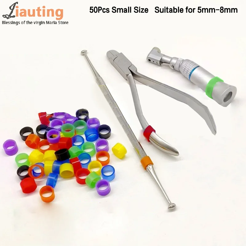 50Pcs Autoclavable Small Size Dental Universal Multicolour Silicone Color Code Ring Colorful Rings For Handpiece Or Tools