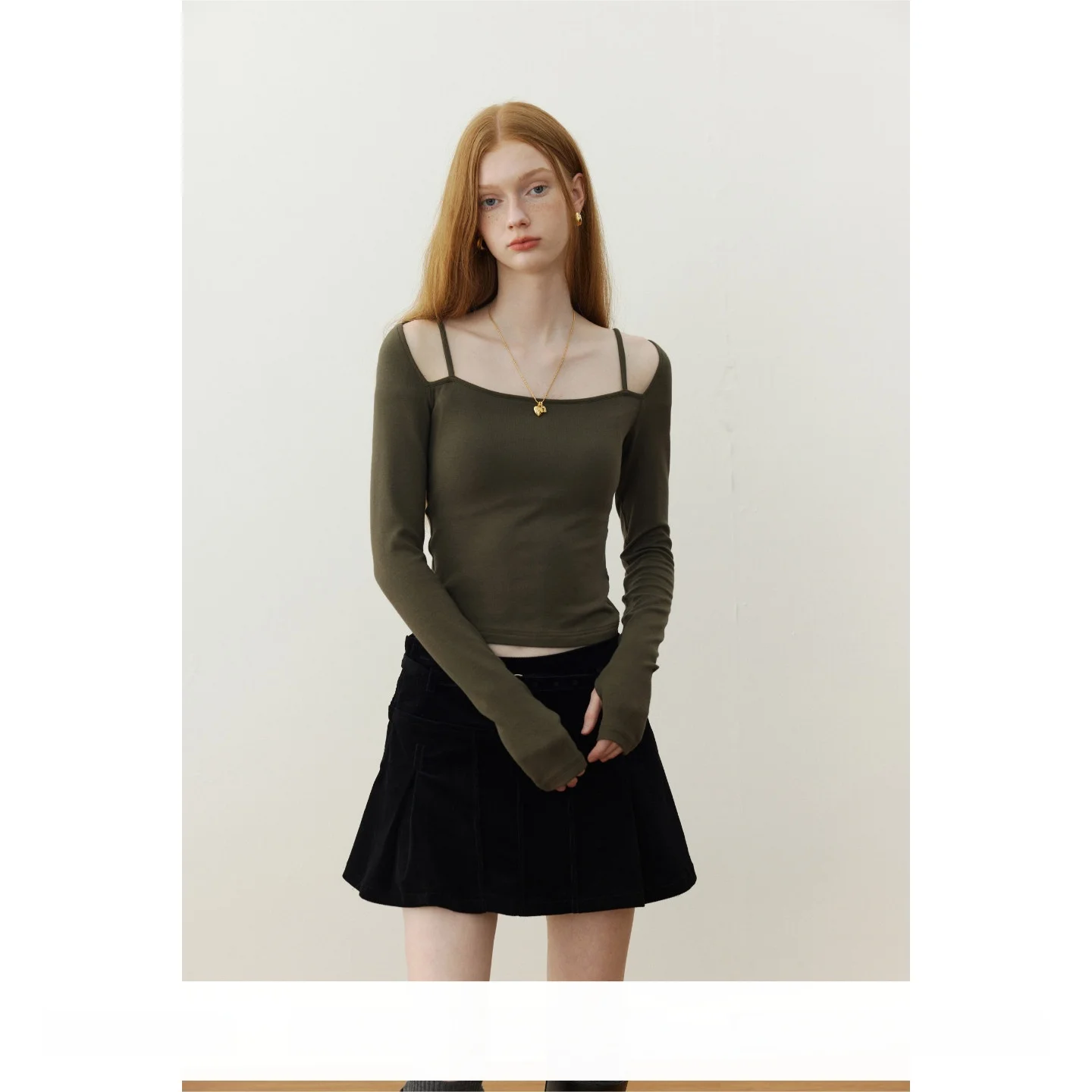 

Open Enrollment Rightly Long Sve Fake Two-Piece Strap Base irt Bla een Commute Sle Long Sve Regular Length