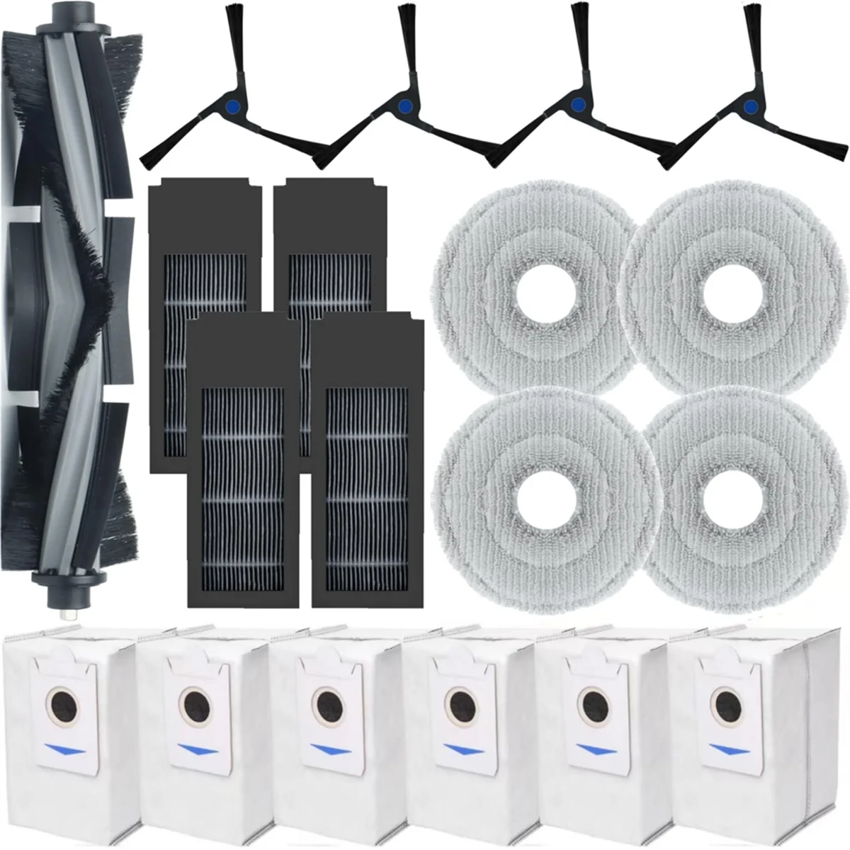 

A58E-запасные части для комплекта аксессуаров для пылесоса ECOVACS Deebot X2 Omni/Max/Pro, основная щетка, фильтр для швабры, вакуумные мешки