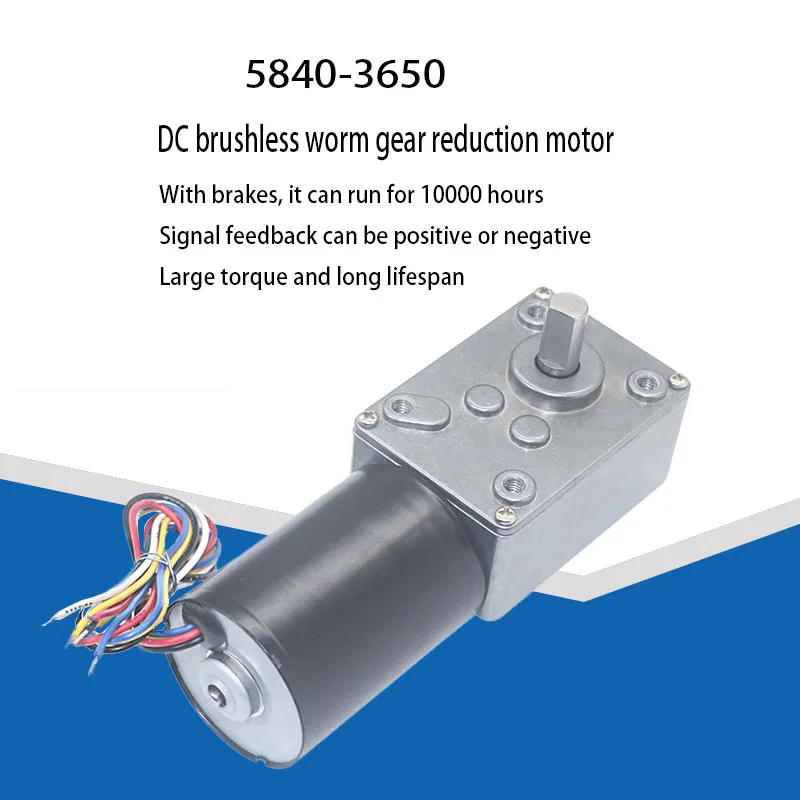 

5840-3650 DC brushless worm gear reduction motor 12V24V brushless motor self-locking brake motor