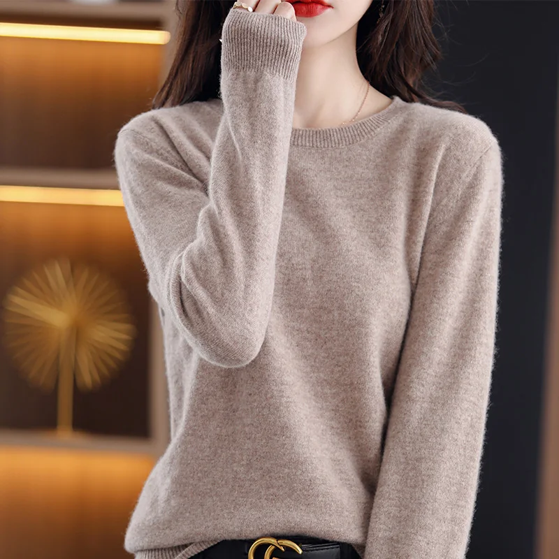 2022 New Cashmere Sweaters Women Casual O-neck Solid Pullovers Autumn winter Womens Sweater Cashmere Knitwear