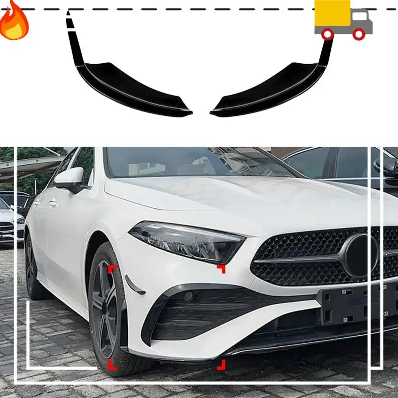 

For Mercedes-Benz A-Class W177 2023+ A180 A200 Front Bumper Lip Angle Diffuser Splitter Spoiler Protector Replacement A