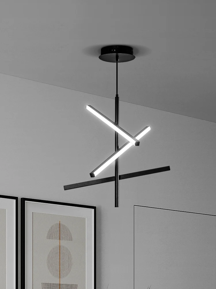 Nordic geometria paski wisiorek Led światła salon jadalnia oświetlenie żyrandol pokojowy wystrój domu sypialnia Loft lampa wisząca oprawa