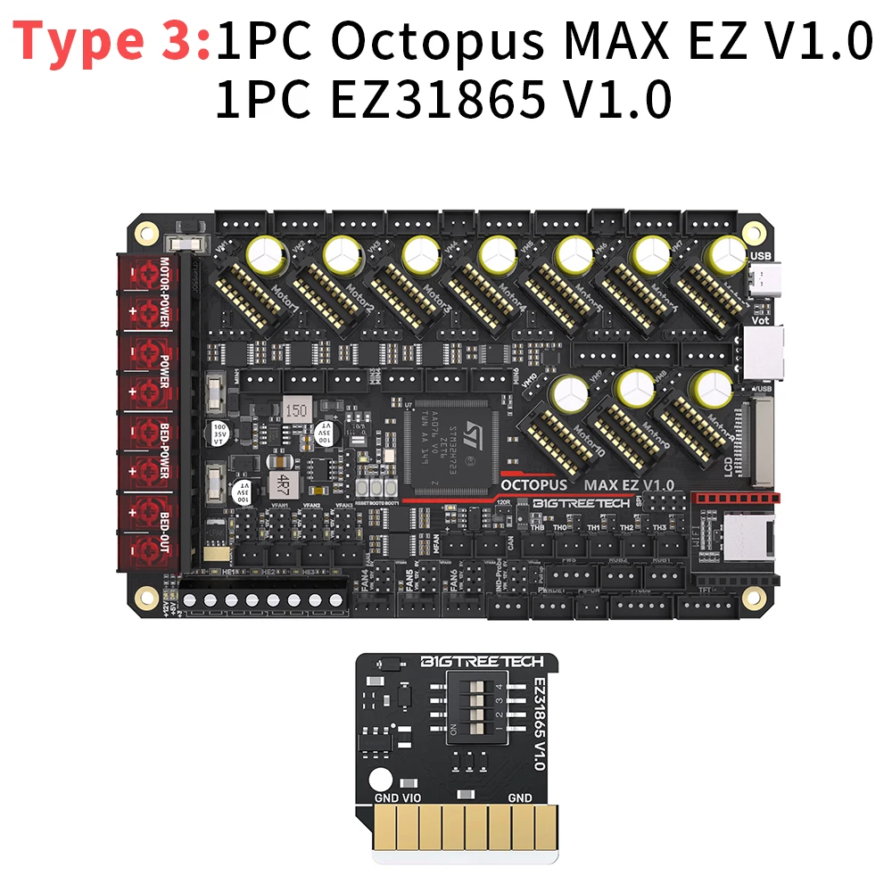 BIGTREETECH Octopus MAX EZ V1.0 BTT Moederbord Upgrade Octopus Pro 3D Printer Onderdelen TMC5160 TMC2209 Voor Voron 2.4 Kits CoreXY
