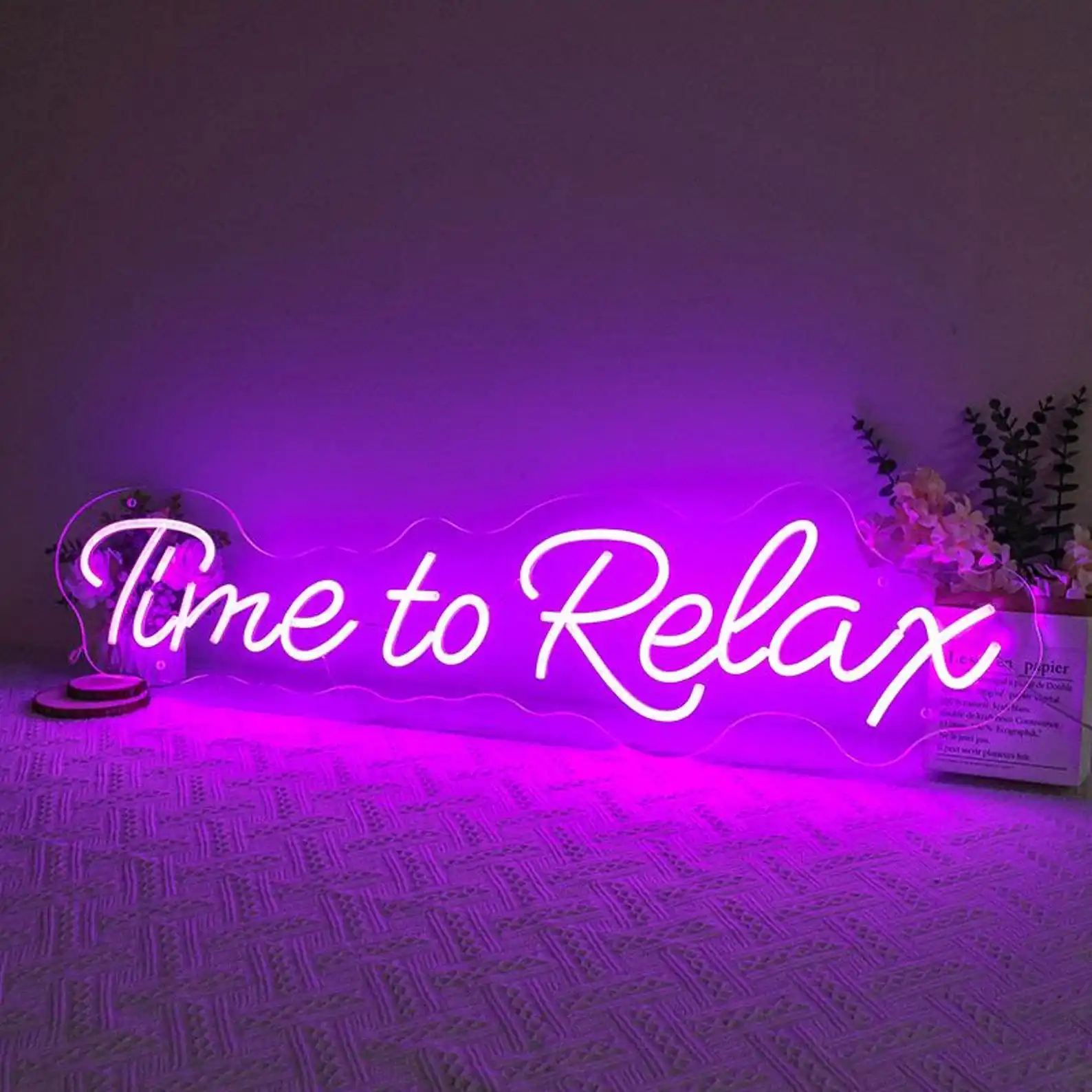 Time To Relax Neon Sign Bathroom Lounge Wall Hanging Beauty Salon Spa Shop Quote Sign Beauty Office Welcome Neon Wall Decor