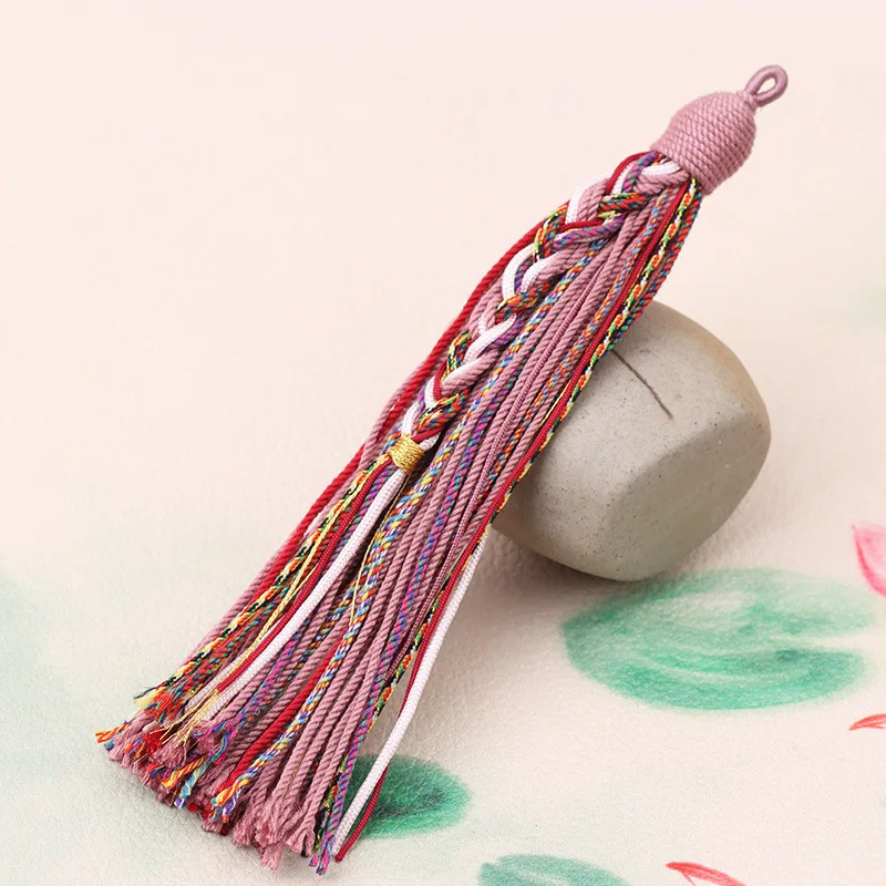 11cm Hand Twisted Cotton Thread Tibetan Style Tassel DIY Bookmark Crafts Jewelry Making Accessories Pendant DIY Car Decoration