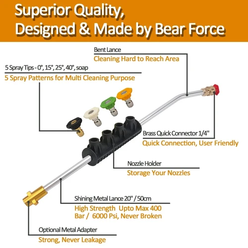 Imagen 2 del producto PISTOLA DE PULVERIZACIÓN de alta presión, puntas de varita, limpieza de coche, boquilla de lanza para Karcher Bort Nilfisk Bosch Lavor