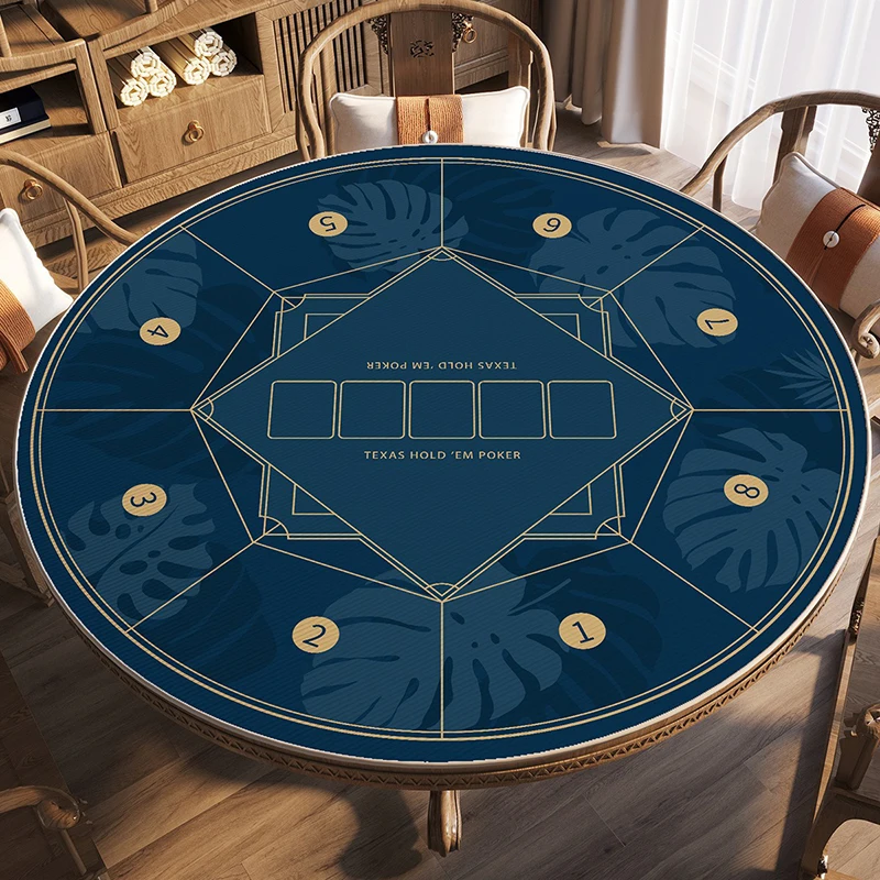 Tapis De Poker Rond 120 Cm – Surface Veloutée Antiglisse, Résistant, Livré Avec Sac De Transport Pliable