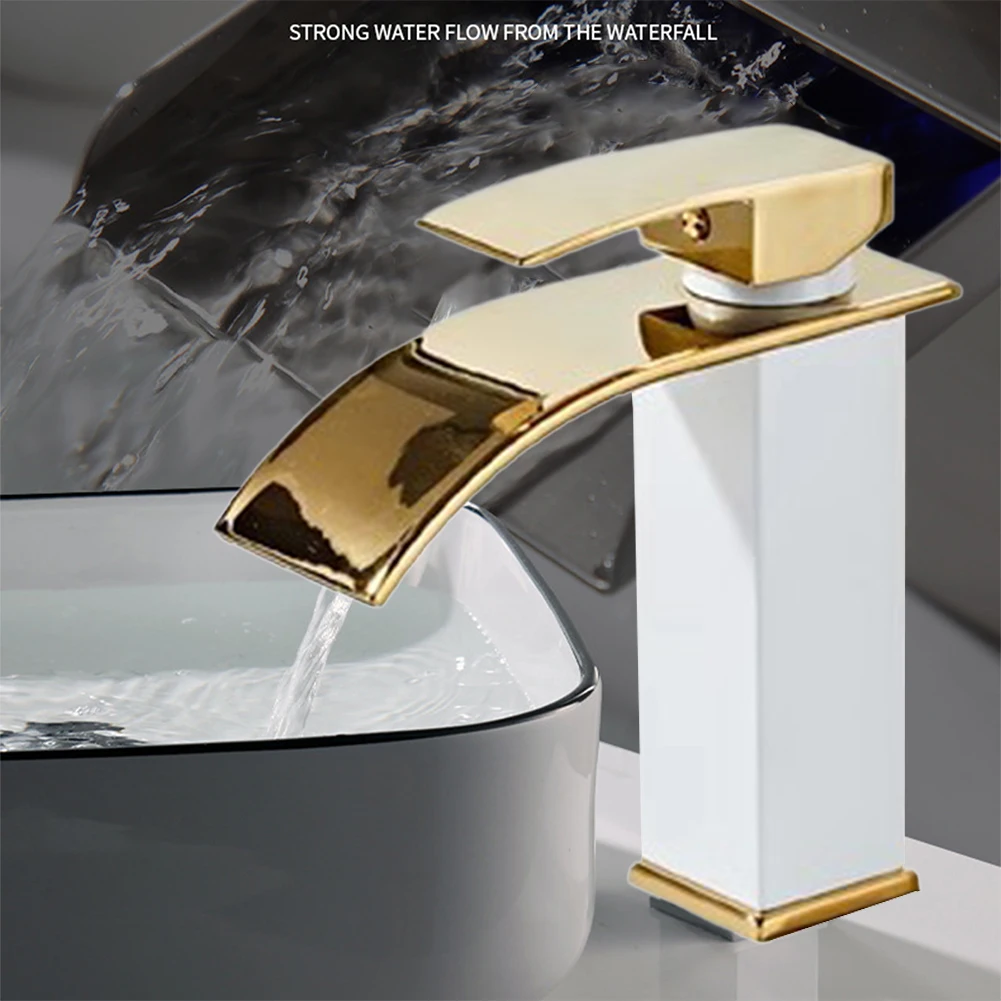 

Bathroom Copper Gold Single Cold Sink Faucet Bathroom Counter Basin Faucet Single Hold Water Basin Mixer Taps Gold Lavatory Sink