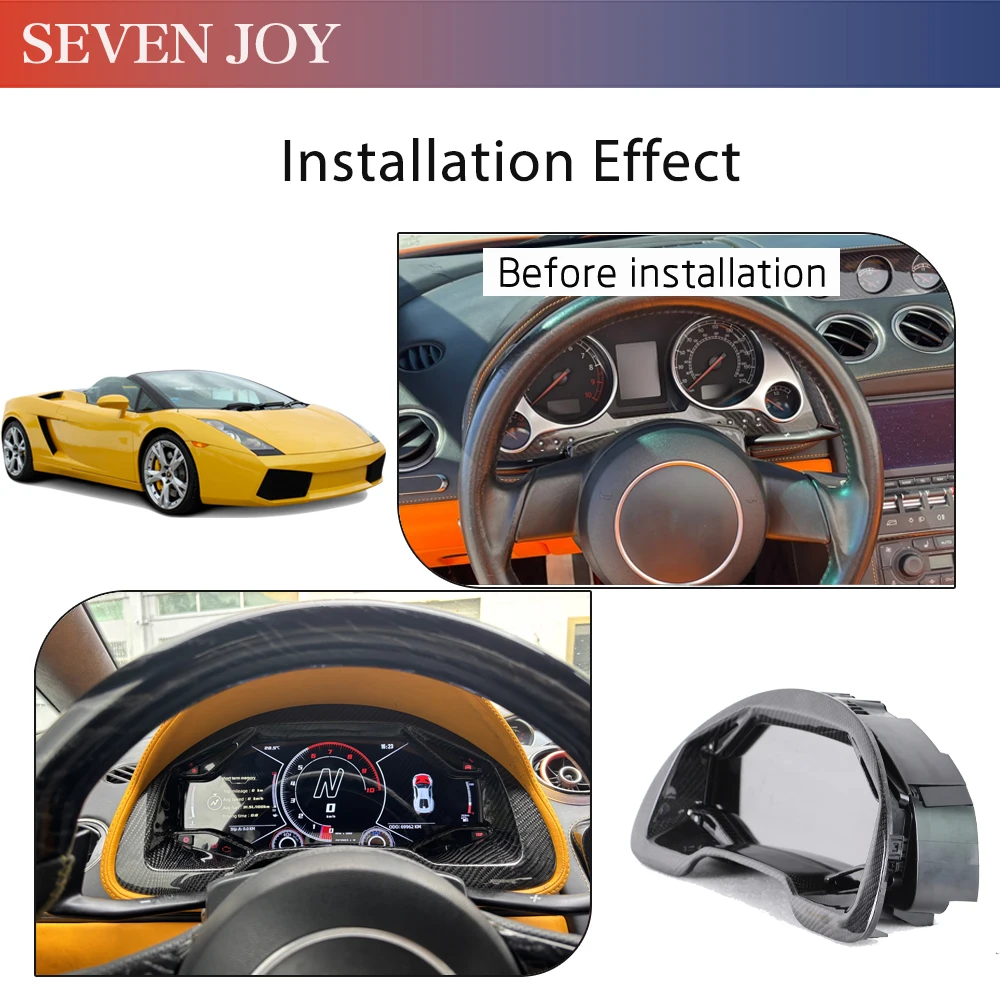Carplay Android Auto + Digital Dashboard For Lamborghini Gallardo 2004~2014 Speedometer,Dashboard,Cockpit Virtual Instrument