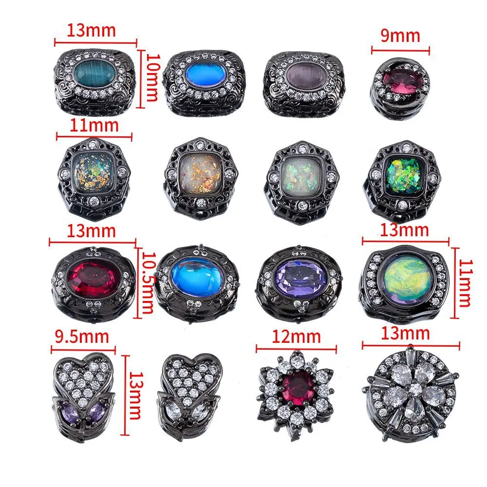 8 Copper Plated Gun Black Bracelet Necklace Beading Accessories DIY Handmade Jewelry Material Through Hole Sparse Bead Wholesale