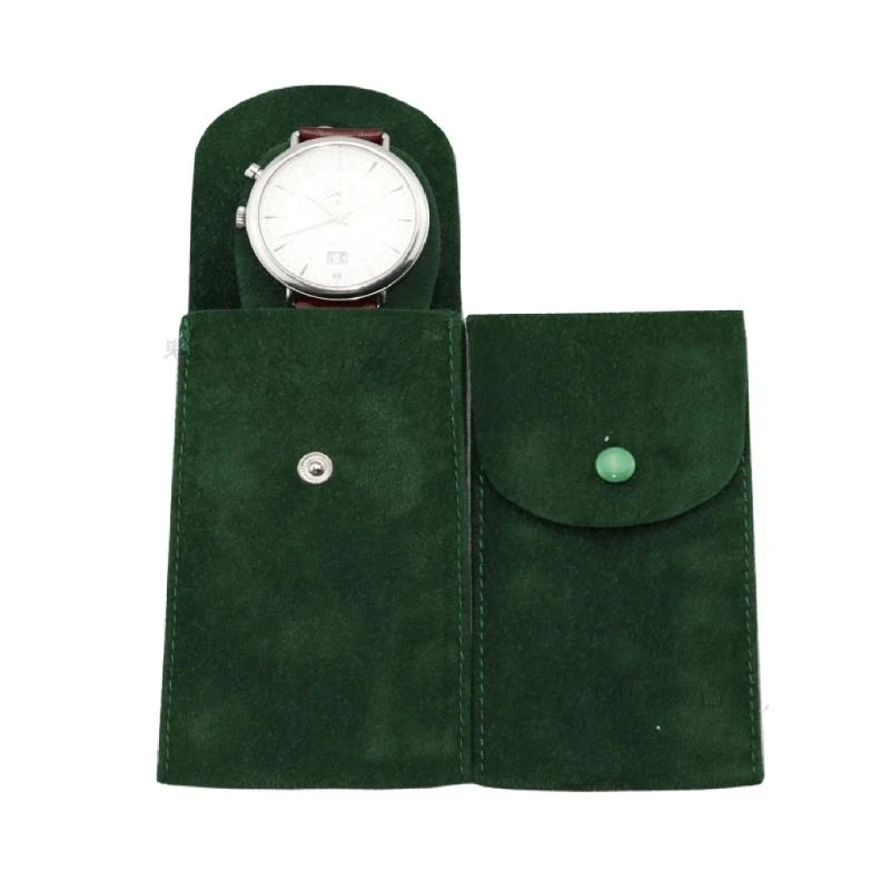 Velvets Watch Travel with Button Closure Secure Storage Pocket for Watches Practical Women Jewelry