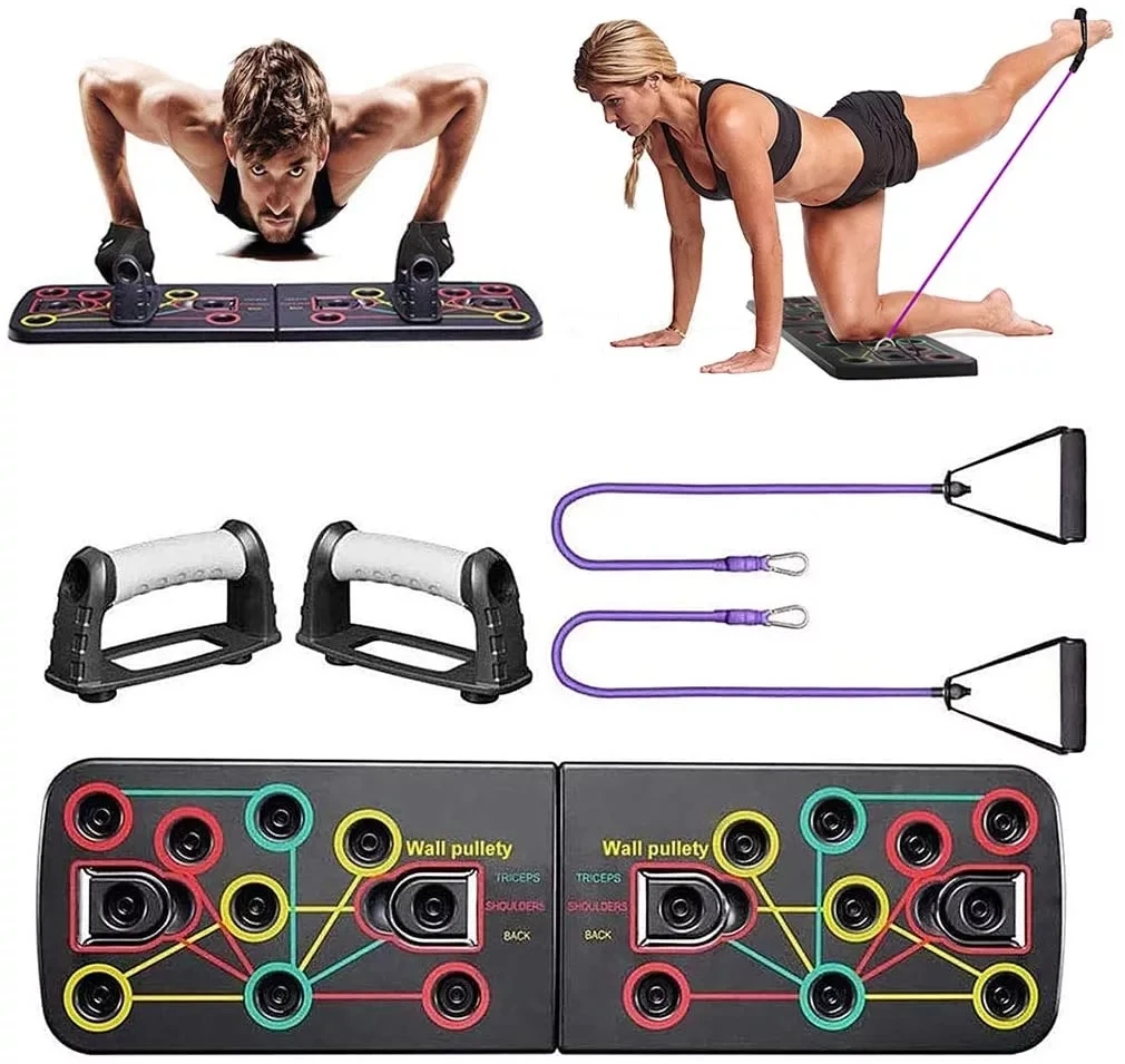 9 in 1 Push Up Rack Training Board fitness abdominal Trainer Sports Home Fitness Equipment for body Building Workout Exercise